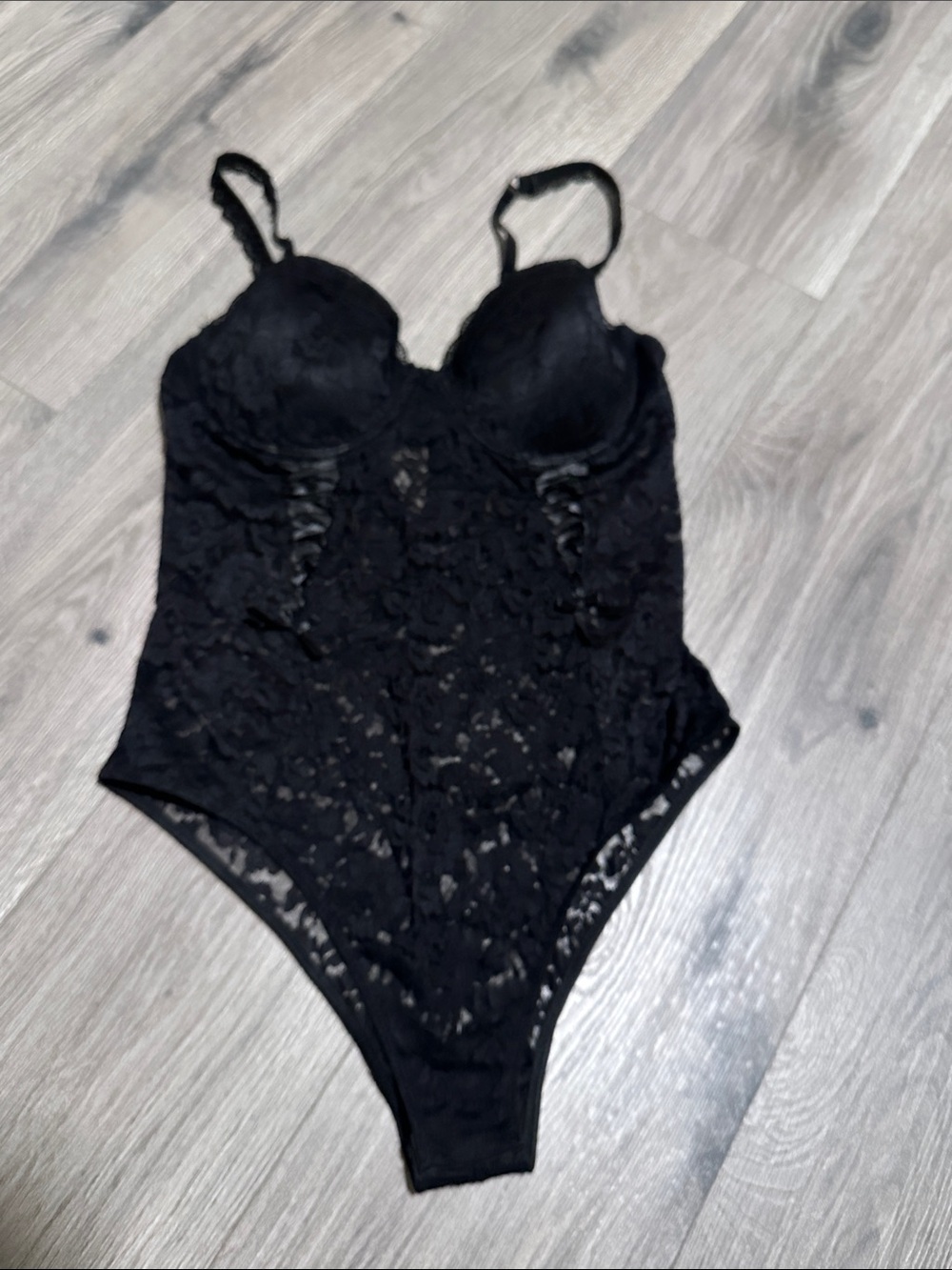 Jezebel Black Lace Underwire Bodysuit